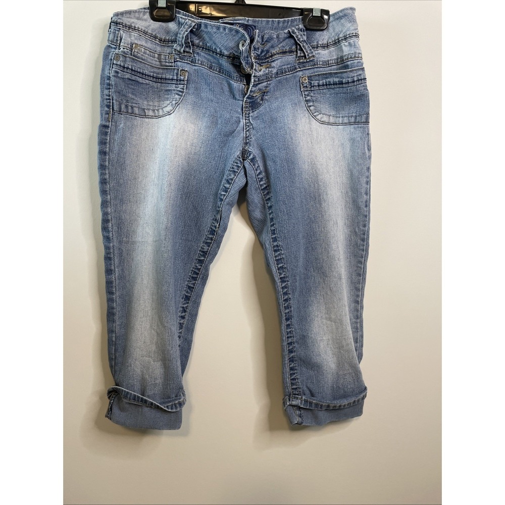 Angels Jeans 15/16 Capri Cropped Denim Light Wash Y2K Juniors 32x28